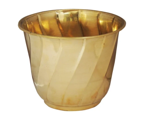 Brass Planter for Home and Garden (Gamala Diameter), 6 inch, brass, Vedikcraft Moradabad