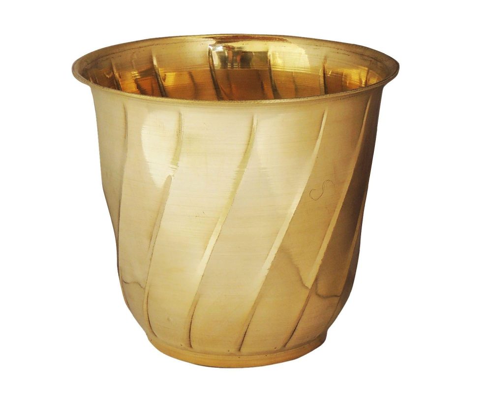 Brass Planter for Home and Garden, 13 inch, brass, Vedikcraft Moradabad