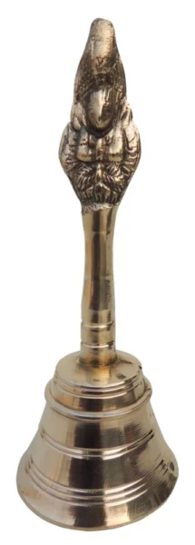 Brass Hand Bell (Ghanti), 7 inch, brass, Vedikcraft Moradabad