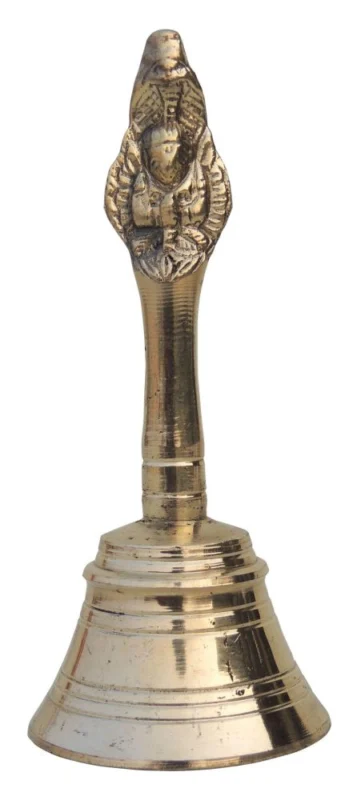 Brass Hand Bell (Ghanti), 5 inch, 180 g