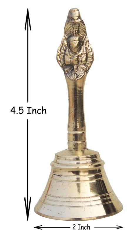 Brass Hand Bell (Ghanti), 4.5 inch, 150 g