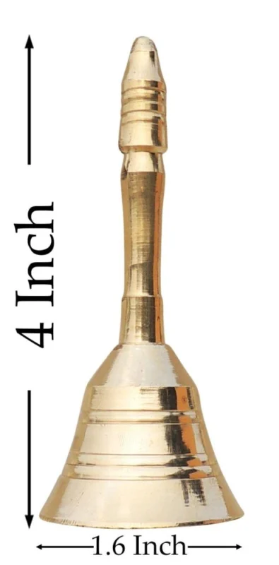 Brass Hand Bell (Ghanti), 4 inch, 100 g