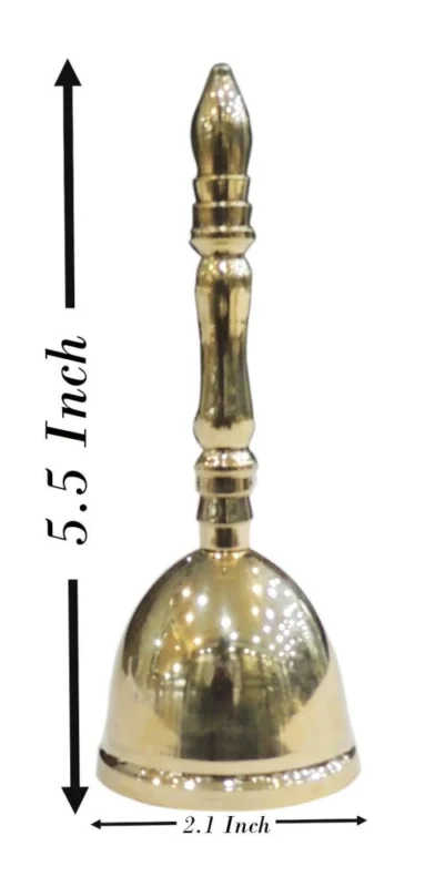 Brass Hand Bell (Ghanti), 5.5 inch, design Z636-D