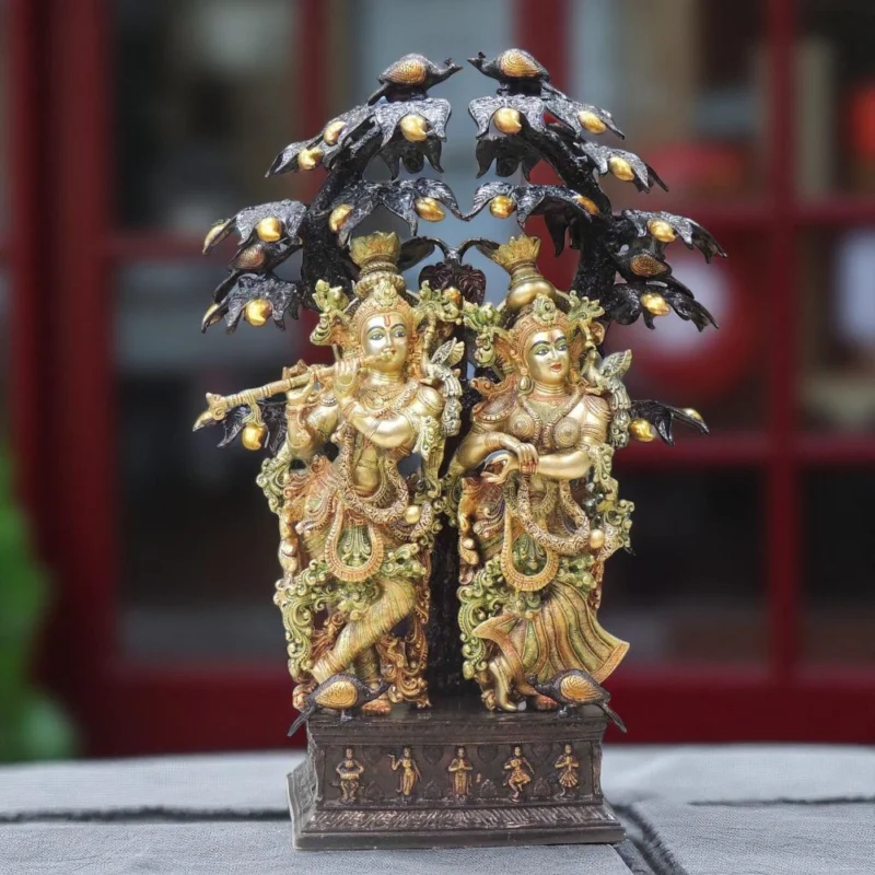 Radha Krishna Idol in Brass, 78.36 kg
