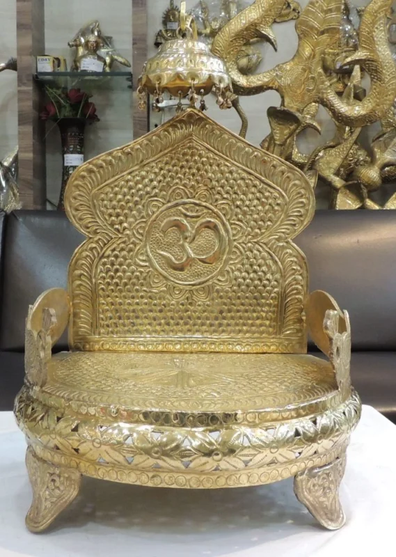 Brass Singhasan for Laddu Gopal and Idols (Shinghasan), 20.6 inch