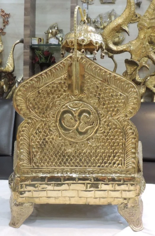 Brass Singhasan for Laddu Gopal and Idols (Shinghasan), 20.6 inch