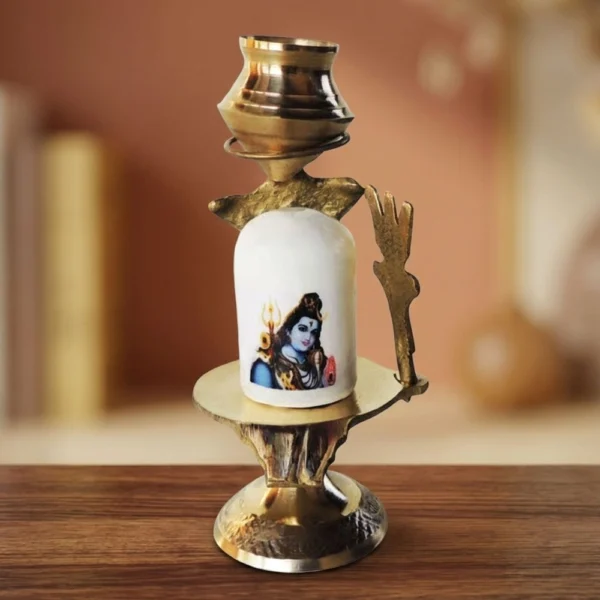 Shivling Idol in Brass (Shiv Ling), 3.8 inch, brass, Vedikcraft Moradabad