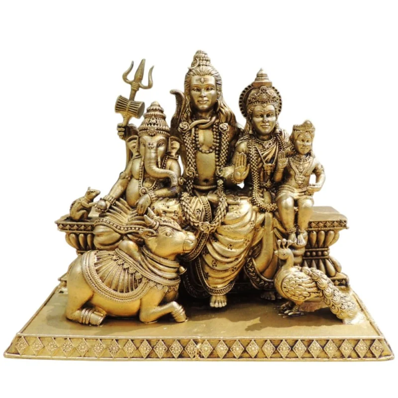 Shiv Parivar Idol in Brass (Extra Large), 5 inch – for Home Mandir