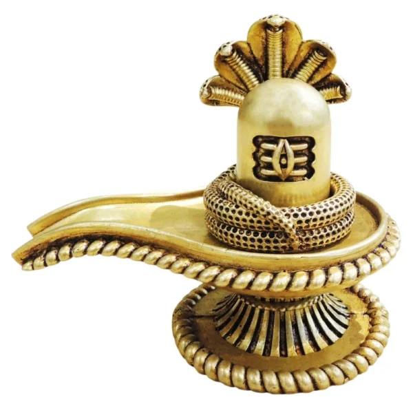 Shivling Idol in Brass, 4 inch, brass, Vedikcraft Moradabad