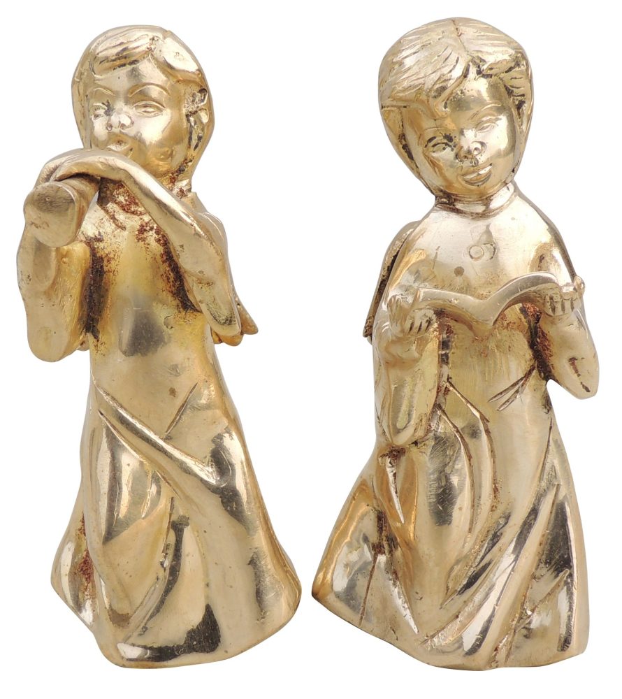 Brass 2 Pcs. Ladies Figurine, 5.5 inch, brass, Vedikcraft Moradabad