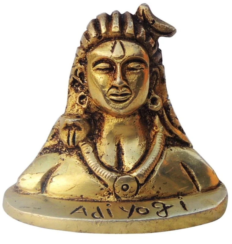 Shiv Ji Idol in Brass (Aadiyogi), 2.2 inch – for Desk and Car
