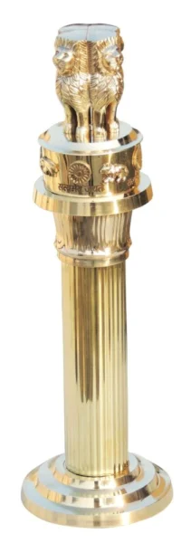 Ashoka Pillar (Ashok Stambh) Statue in Brass (Lath), 15 inch, brass, Vedikcraft Moradabad