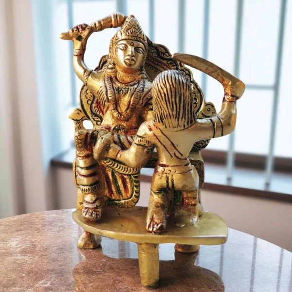 Baglamukhi Idol in Brass, 4.6 inch, brass, Vedikcraft Moradabad