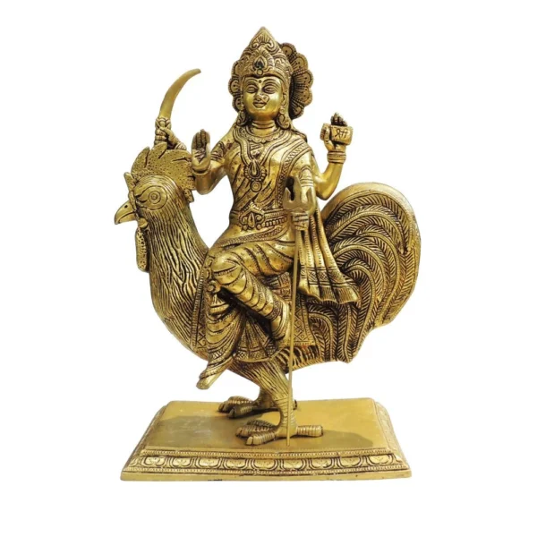 Devi Idol in Brass (Bahuchara), 13.2 inch, brass, Vedikcraft Moradabad