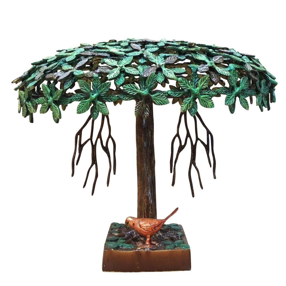 Brass Tree Showpiece (Bargad), 15.5 inch, brass, Vedikcraft Moradabad