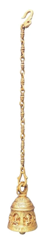 Brass Hanging Temple Bell (Ghanti), 5.5 inch, 1.9 kg