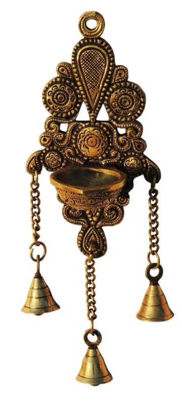 Brass Bell Oil Lamp (Deepak), 7.5 inch