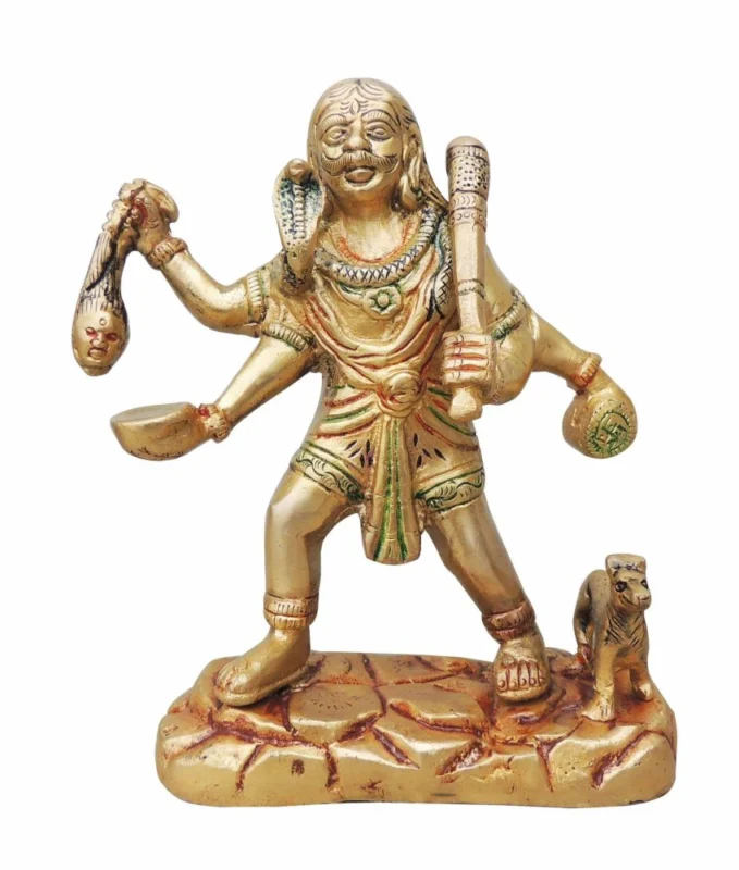 Deity Idol in Brass (Bhairav Baba), 6.5 inch – for Home Mandir