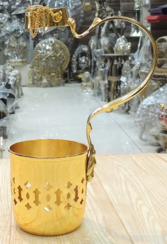 Brass Candle Stand (Diwali), 9.2 inch