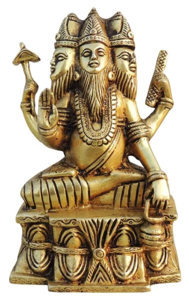 Brahma Ji Idol in Brass, 8 inch, brass, Vedikcraft Moradabad