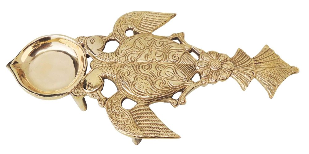 Brass Table Diya (Deepak) (Cor), 1 inch, brass, Vedikcraft Moradabad