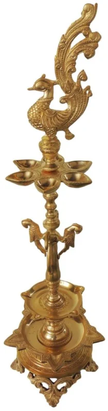 Brass Stand Diya (Deepak), 28 inch
