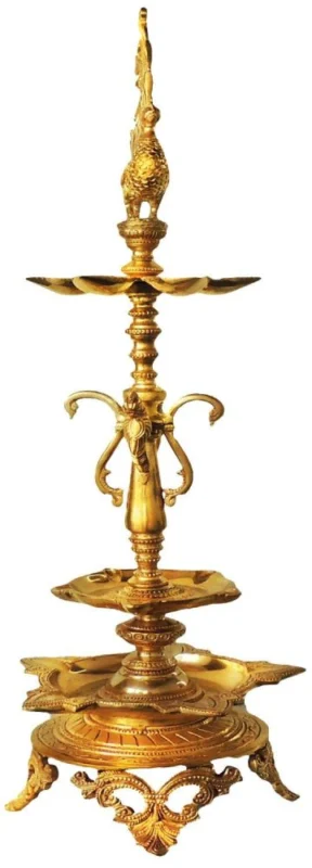 Brass Stand Diya (Deepak), 28 inch