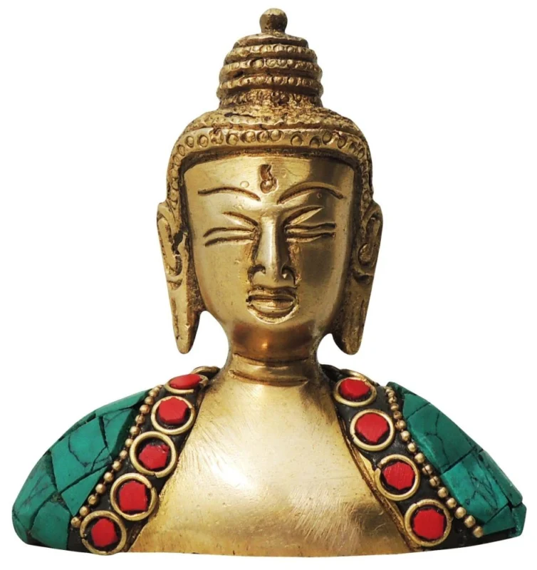 Buddha Idol in Brass, Bust (Face), 3.5 inch, design BS840-A