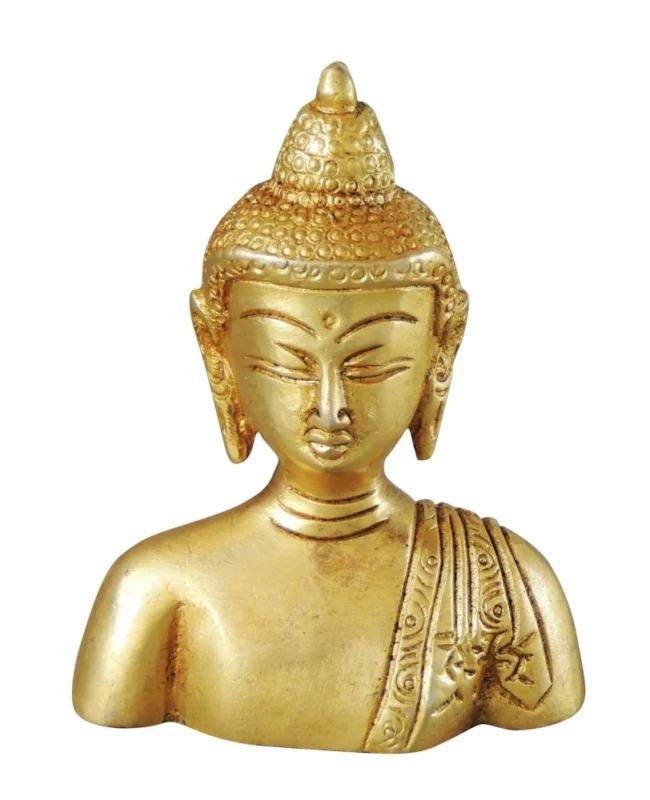 Buddha Idol in Brass (Half), 4 inch