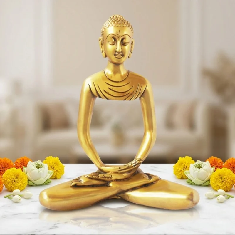 Buddha Idol in Brass (Invisible), 10 inch – for Pooja Room