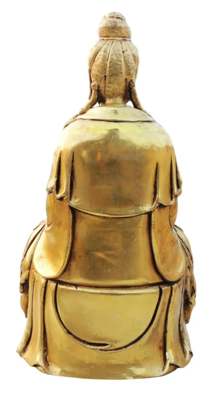 Buddha Idol in Brass, 11 inch