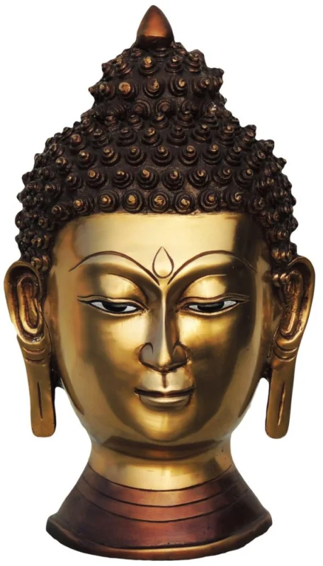 Buddha Idol in Brass, Bust (Budha Head), 15 inch, design BS581-A