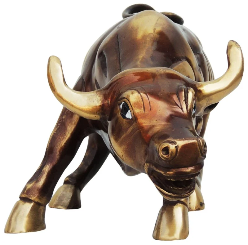Brass Cow Showpiece (Medium), 8 inch