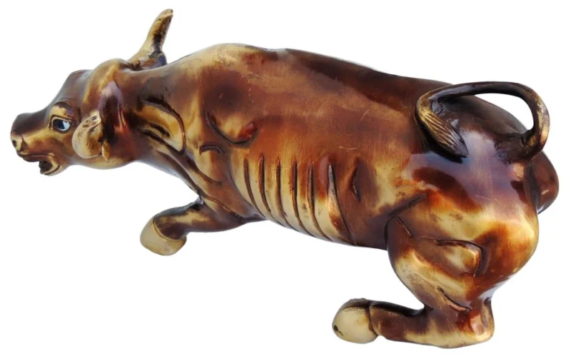 Brass Cow Showpiece (Medium), 8 inch