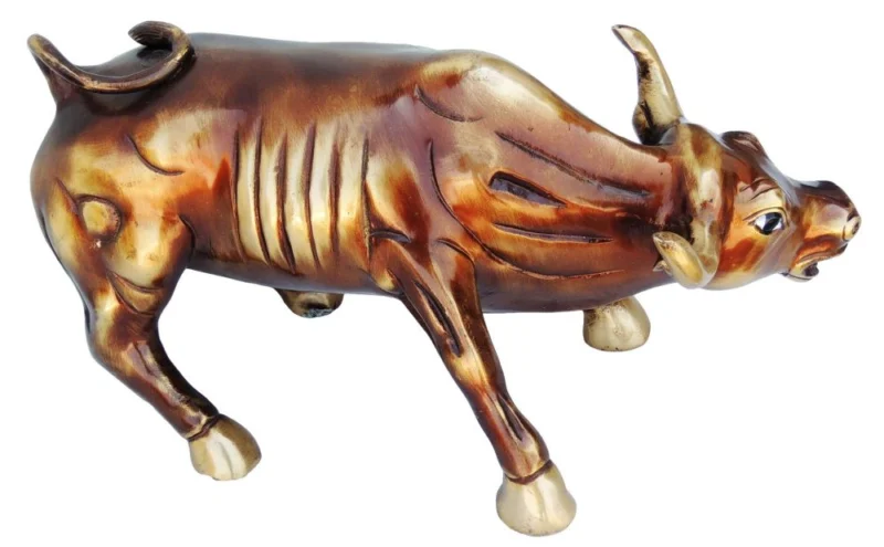 Brass Cow Showpiece (Medium), 8 inch