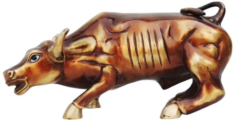 Brass Cow Showpiece (Medium), 8 inch – for Table Décor