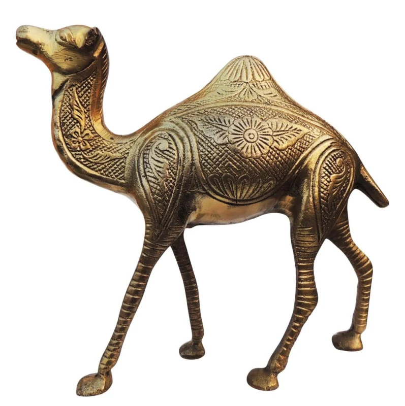 Brass Camel Showpiece, 8 inch, 1.52 kg – for Table Décor