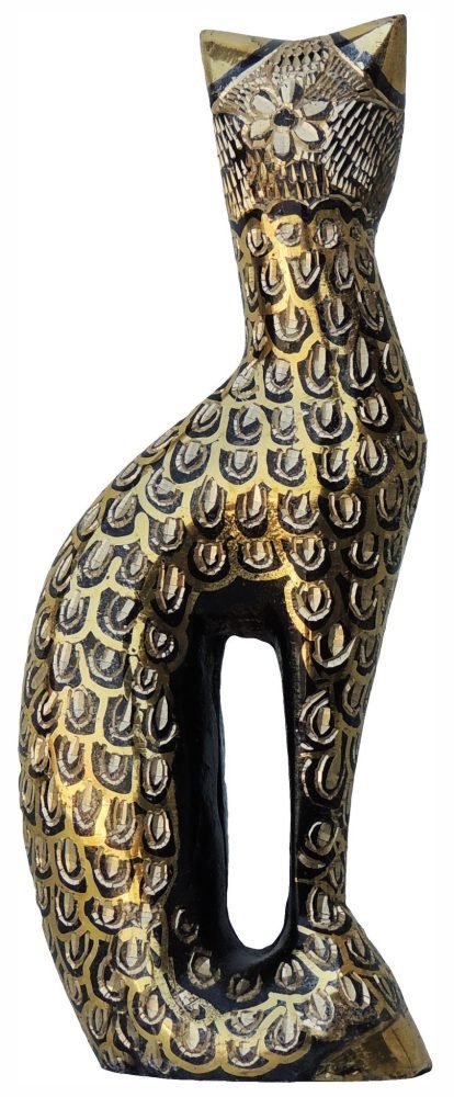 Brass Cat Showpiece, 6 inch, brass, Vedikcraft Moradabad