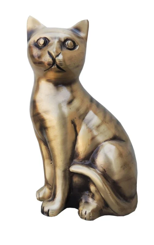 Brass Cat Showpiece, 7.2 inch – for Table Décor