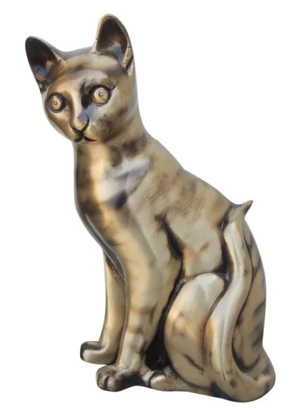 Brass Cat Showpiece, 8.8 inch, brass, Vedikcraft Moradabad
