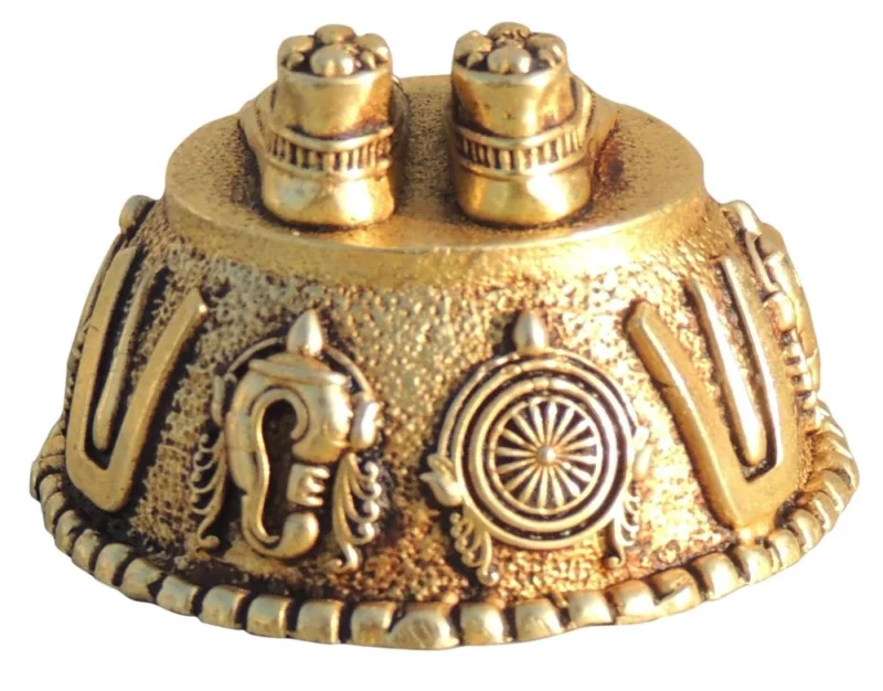 Brass Pooja Accessory for Pooja (Charan Paduka), 1.2 inch