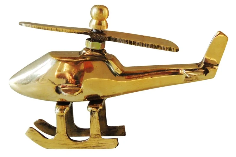Brass Miniature Helicopter, 2.5 inch