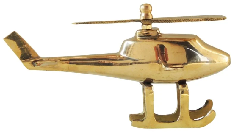 Brass Miniature Helicopter, 4 inch
