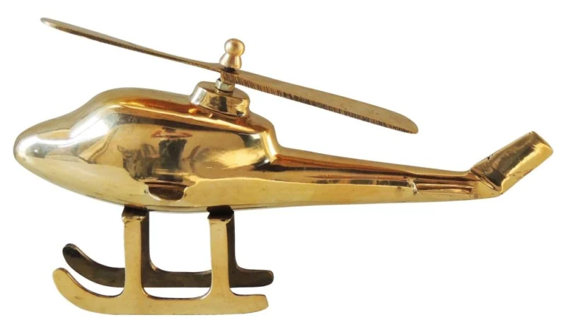 Brass Miniature Helicopter, 5 inch
