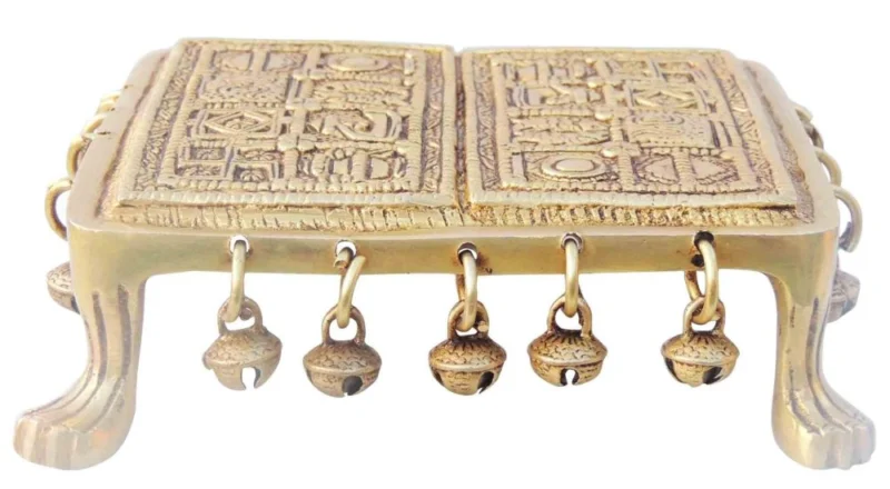 Brass Chowki for Pooja (Bajot), 7 inch
