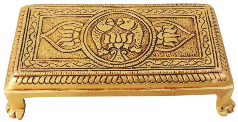 Brass Chowki for Pooja (Bajot), 6 inch
