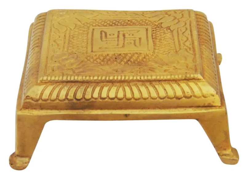 Brass Chowki for Pooja (Bajot), 3.5 inch