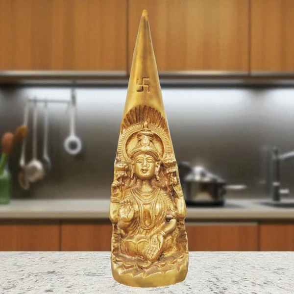 Lakshmi Ji Idol in Brass (Danth Laxmi), 8.5 inch, brass, Vedikcraft Moradabad