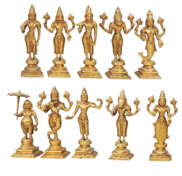 Deity Idol in Brass (Das Avatar), brass, Vedikcraft Moradabad
