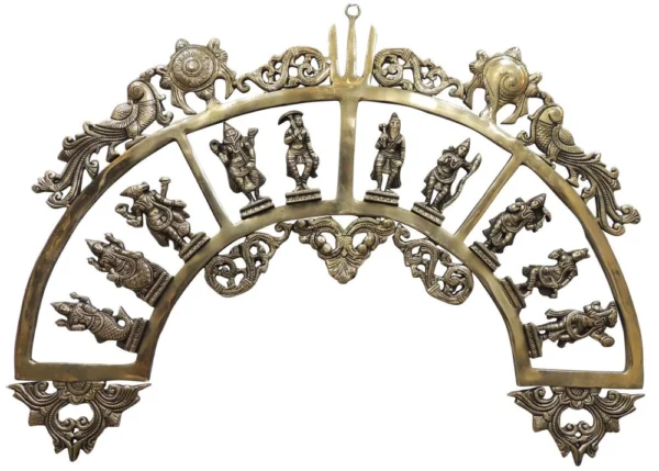 Brass Wall Hanging Decorative (Das Avatar Circle), 24 inch, brass, Vedikcraft Moradabad